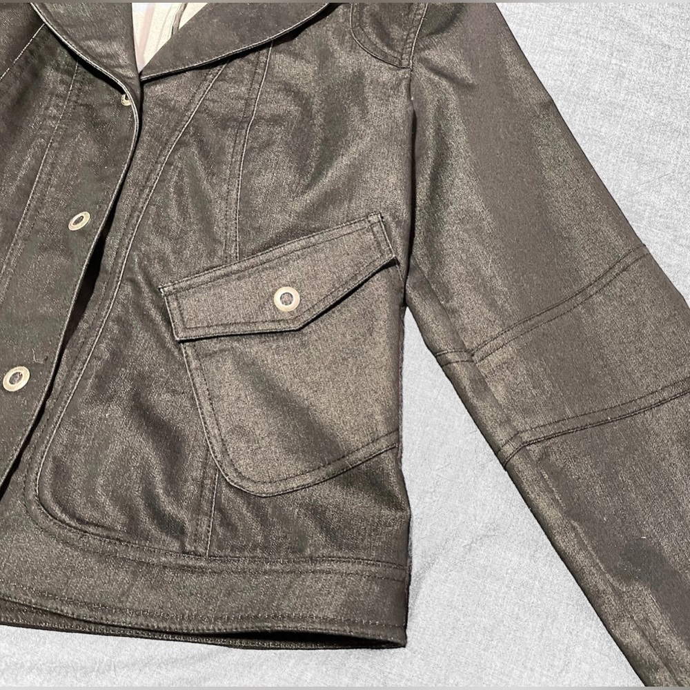 Anthropologie Yansi Fugel Black Denim Blazer - Picture 7 of 7